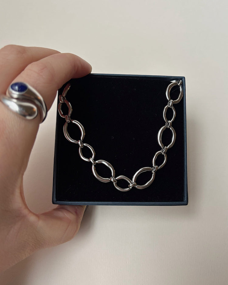 'Oslo' Oval Link Necklace - LINES AND CURRENT