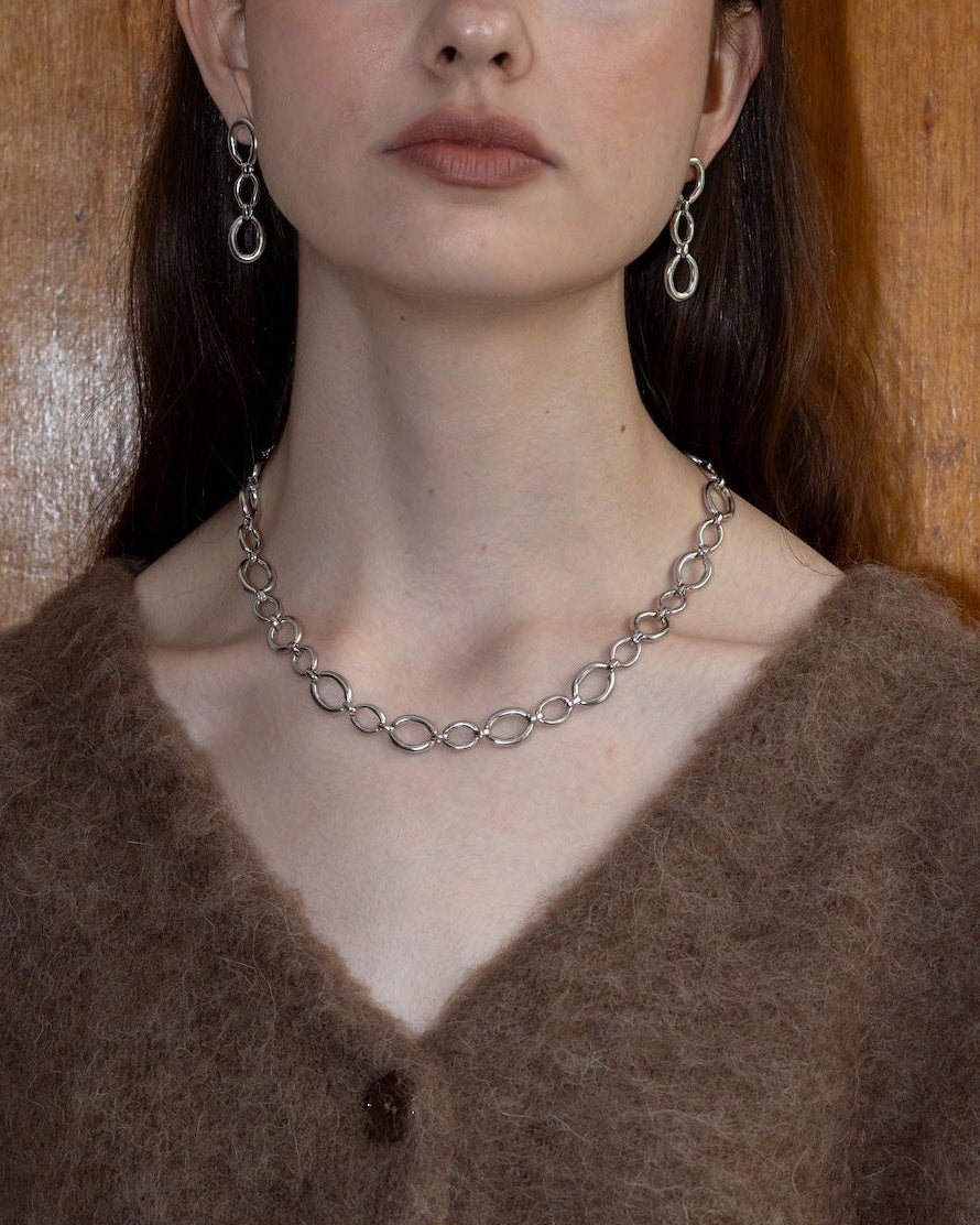 &#39;Oslo&#39; Oval Link Necklace - LINES AND CURRENT