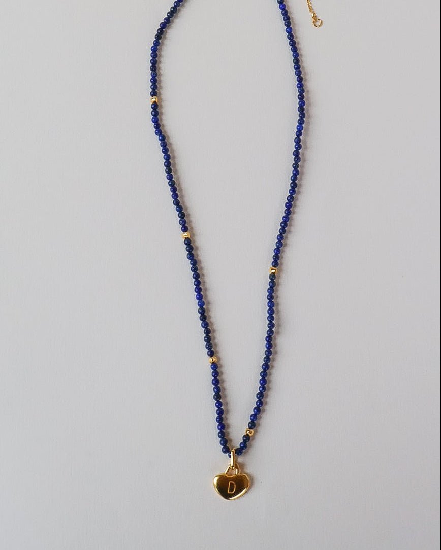 &#39;Owen&#39; Lapis Beaded Chain - LINES AND CURRENT