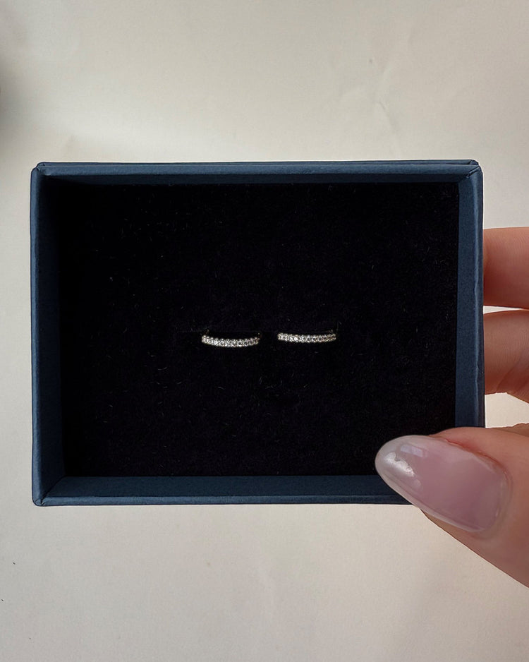 'Paisley' 9k Diamond Pavé Mid - size Earrings - Lines & Current