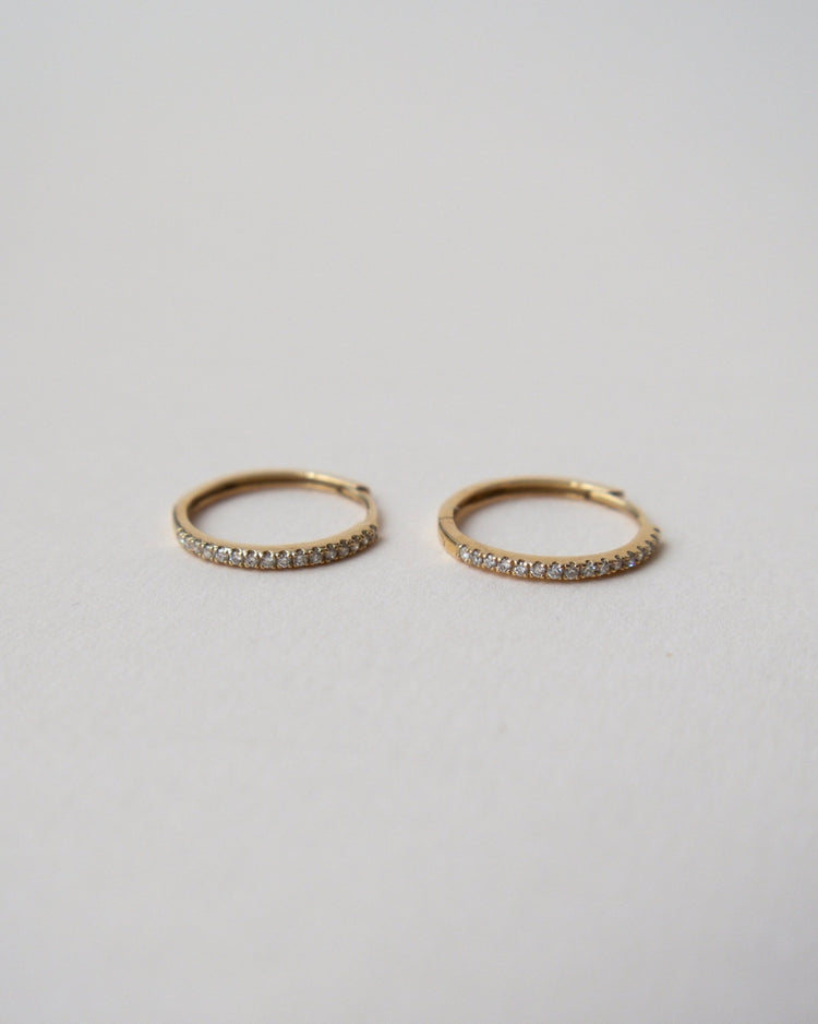 'Paisley' 9k Diamond Pavé Mid - size Earrings - Lines & Current