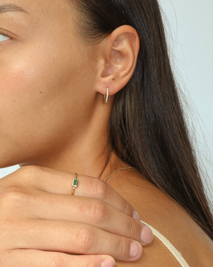 'Paisley' 9k Diamond Pavé Mid - size Earrings - Lines & Current