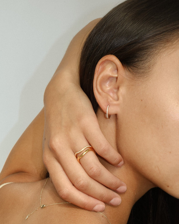 'Paisley' 9k Diamond Pavé Mid-size Earrings