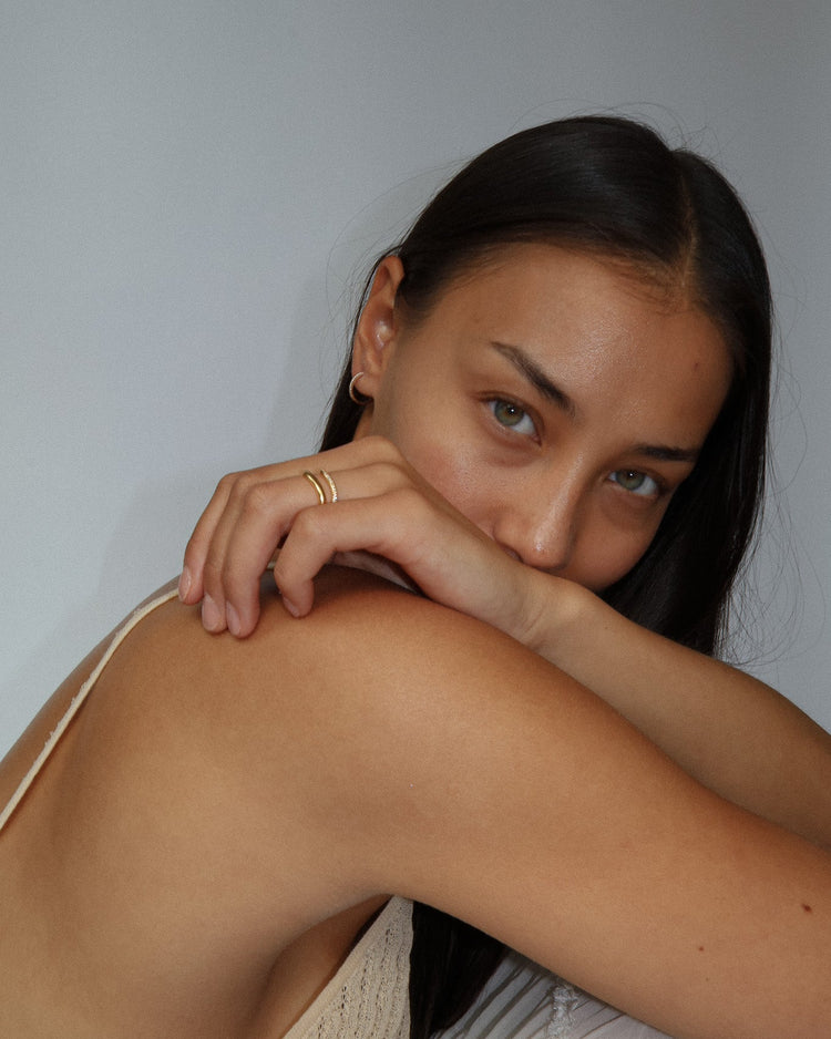 'Paisley' 9k Diamond Pavé Mid - size Earrings - Lines & Current