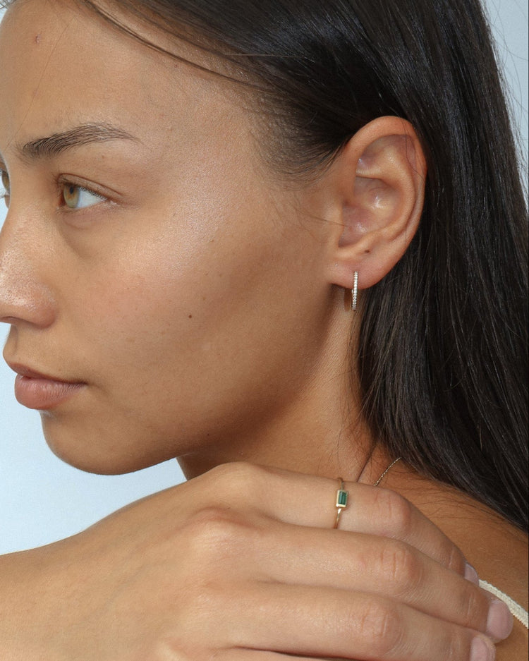 'Paisley' 9k Diamond Pavé Mid - size Earrings - Lines & Current