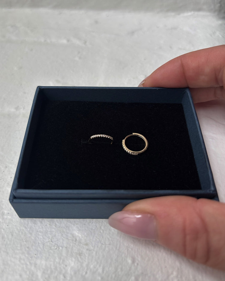 'Paisley' 9K Diamond Pavé Small Earrings - Lines & Current