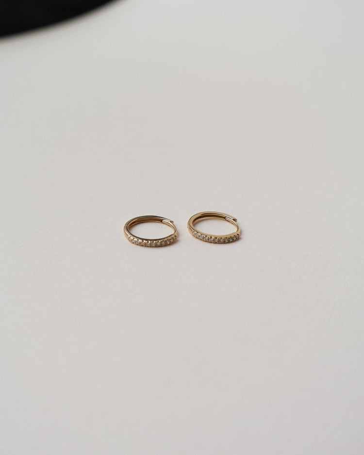 'Paisley' 9K Diamond Pavé Small Earrings - Lines & Current
