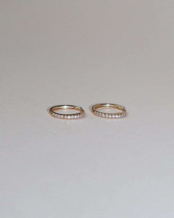 'Paisley' 9K Diamond Pavé Small Earrings - Lines & Current