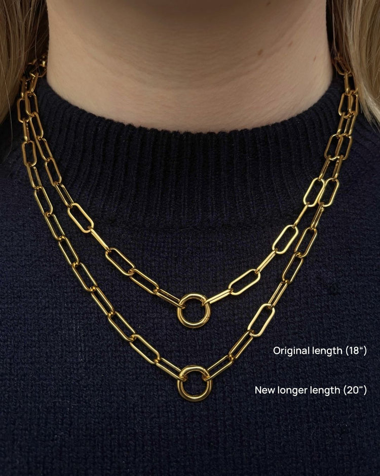 'Paloma' Paper Clip Chain - Lines & Current