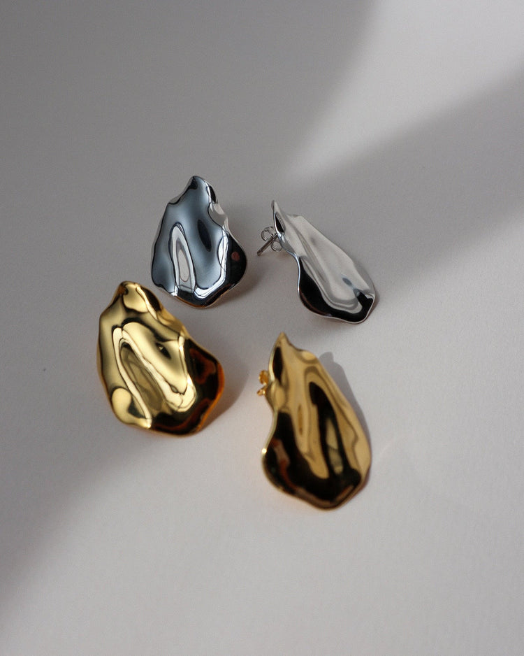 'Pia' Petal Earrings - Lines & Current