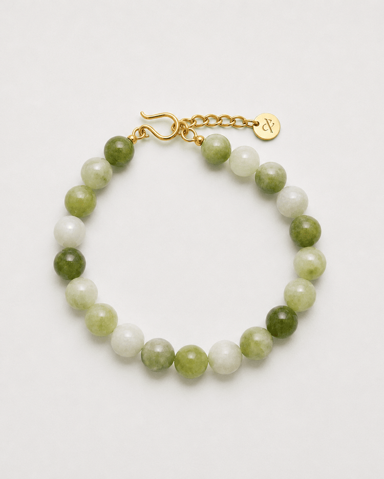 'Pistachio' Green Bead Bracelet - LINES AND CURRENT