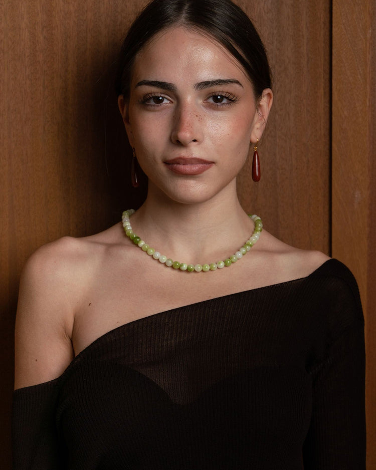 'Pistachio' Green Bead Necklace - LINES AND CURRENT