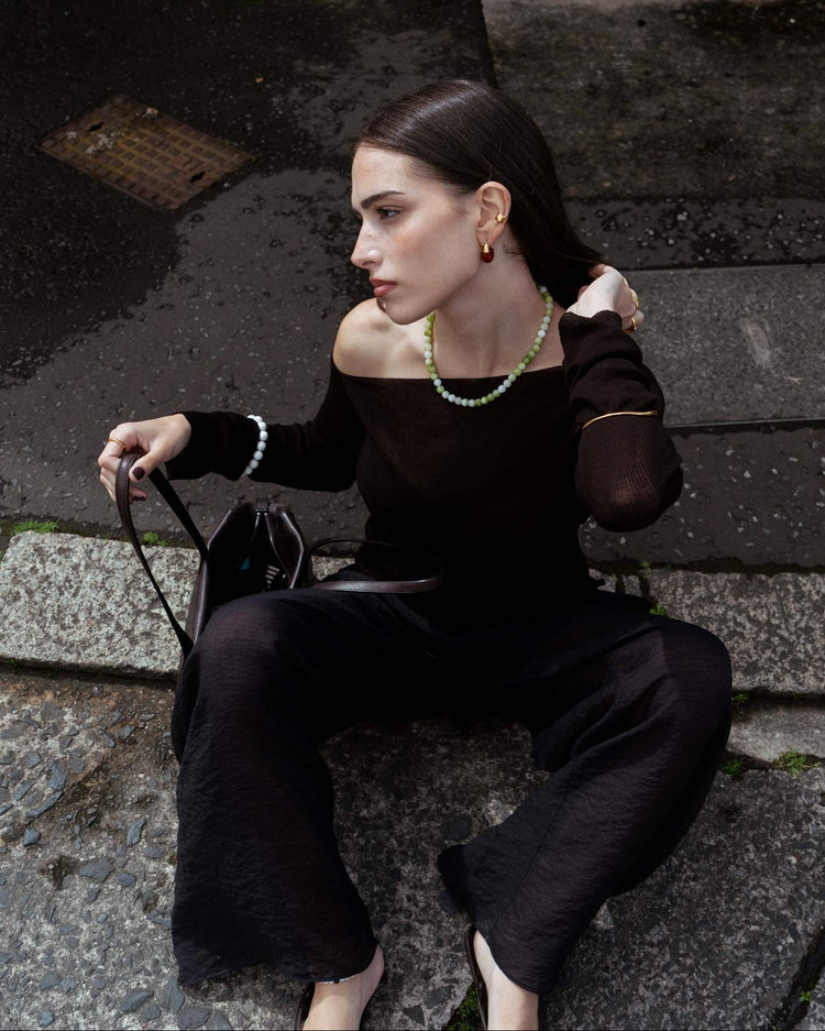 'Pistachio' Green Bead Necklace