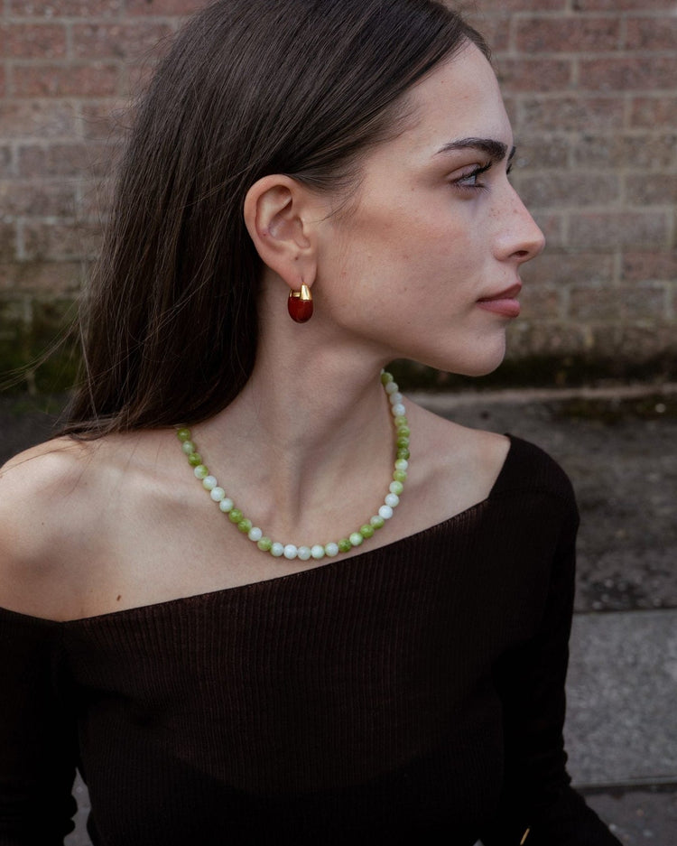 'Pistachio' Green Bead Necklace - LINES AND CURRENT
