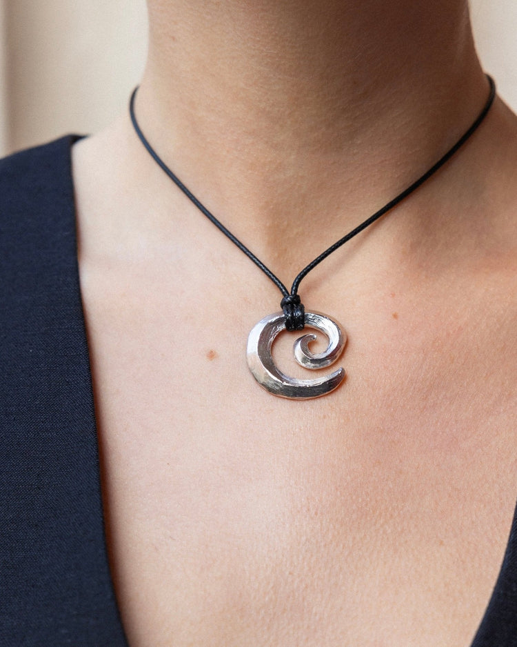 'Possibility' Swirl Black Cord Necklace