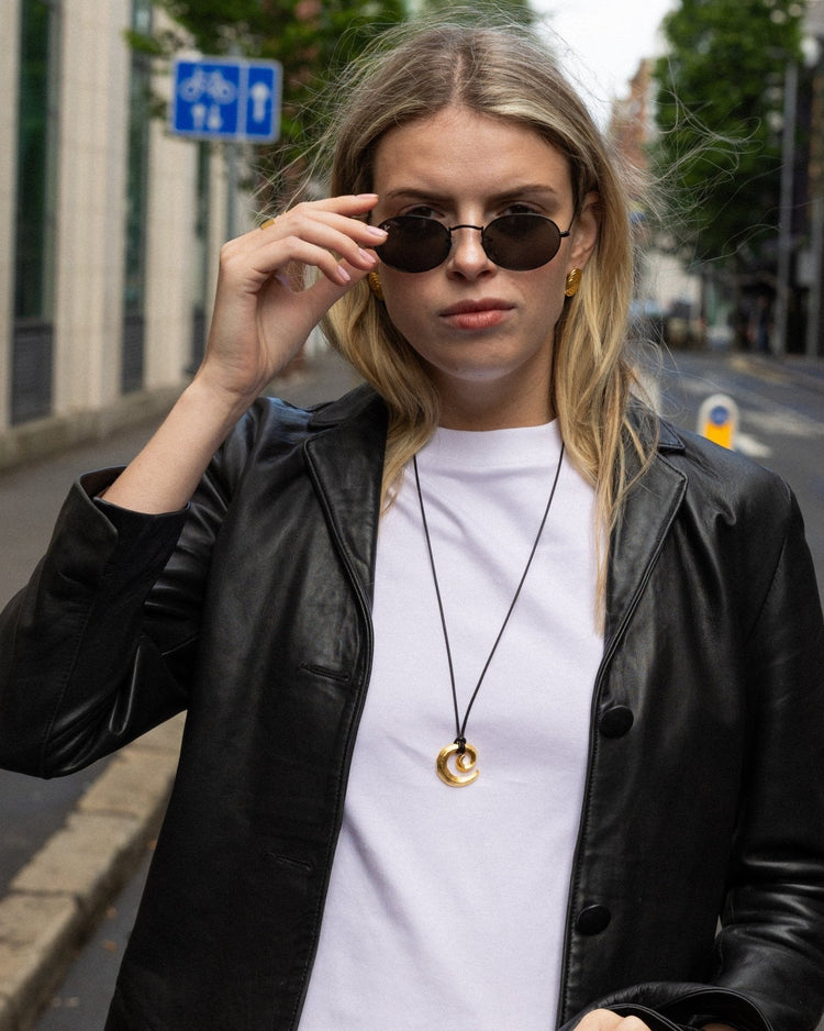 'Possibility' Swirl Black Cord Necklace