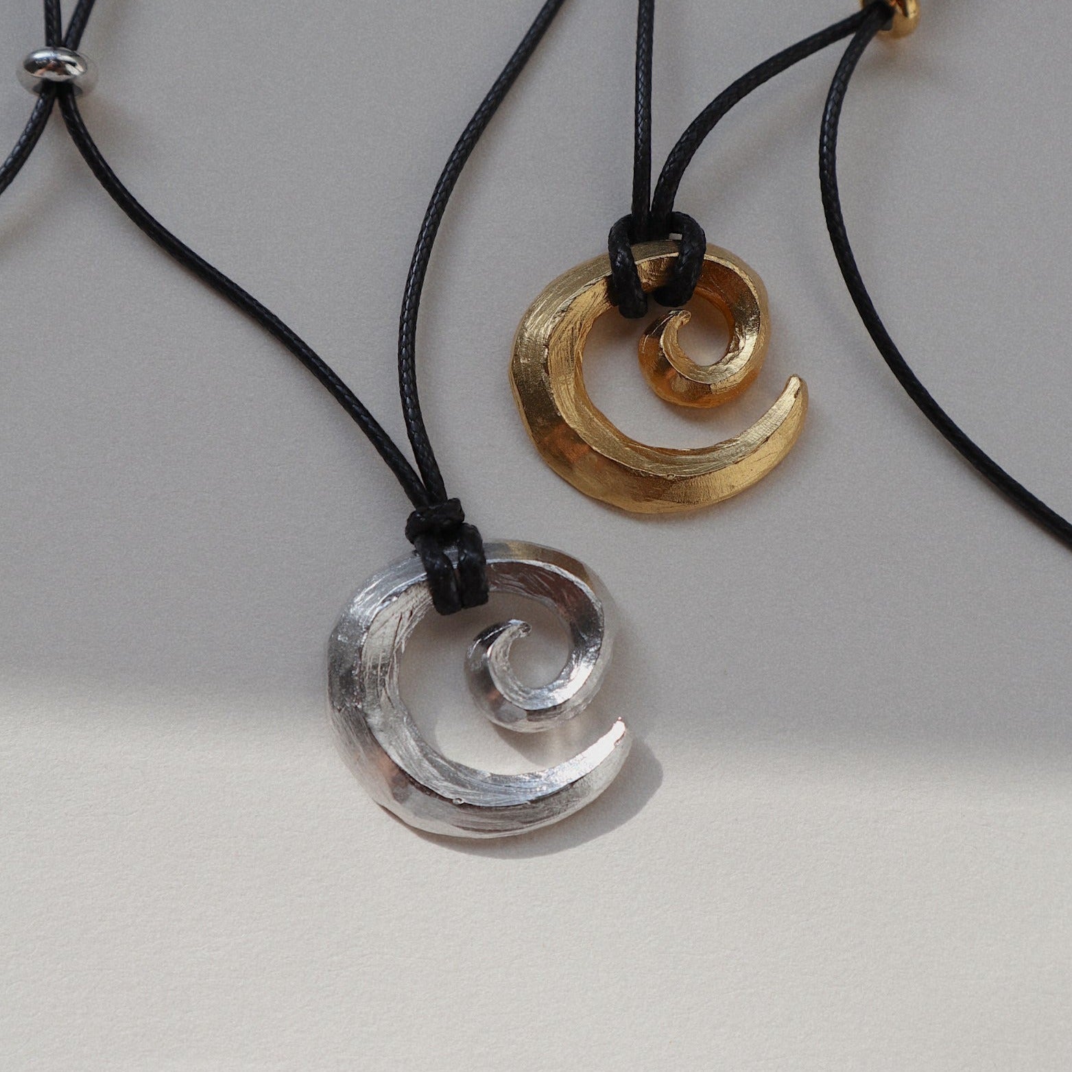 'Possibility' Swirl Black Cord Necklace - Lines & Current