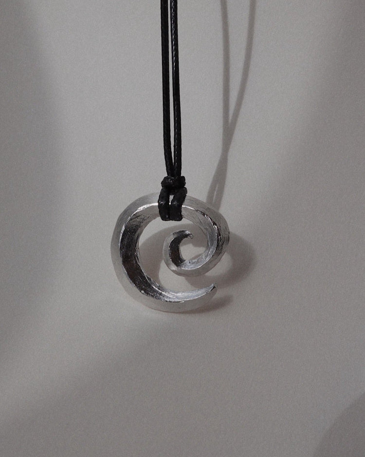 'Possibility' Swirl Black Cord Necklace - LINES AND CURRENT