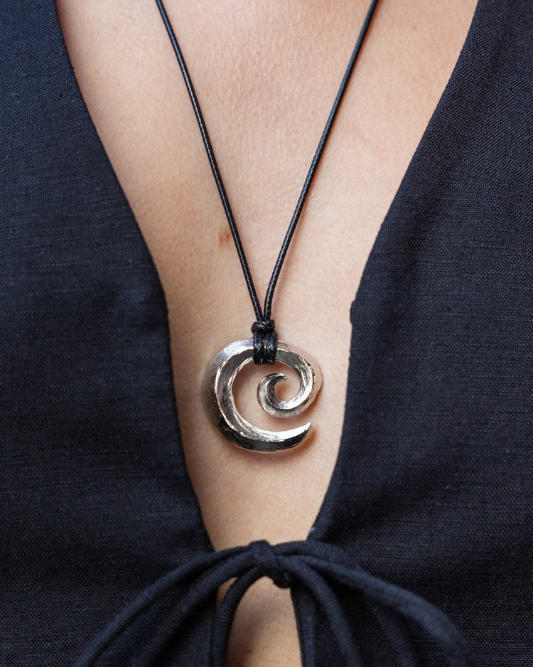 'Possibility' Swirl Black Cord Necklace