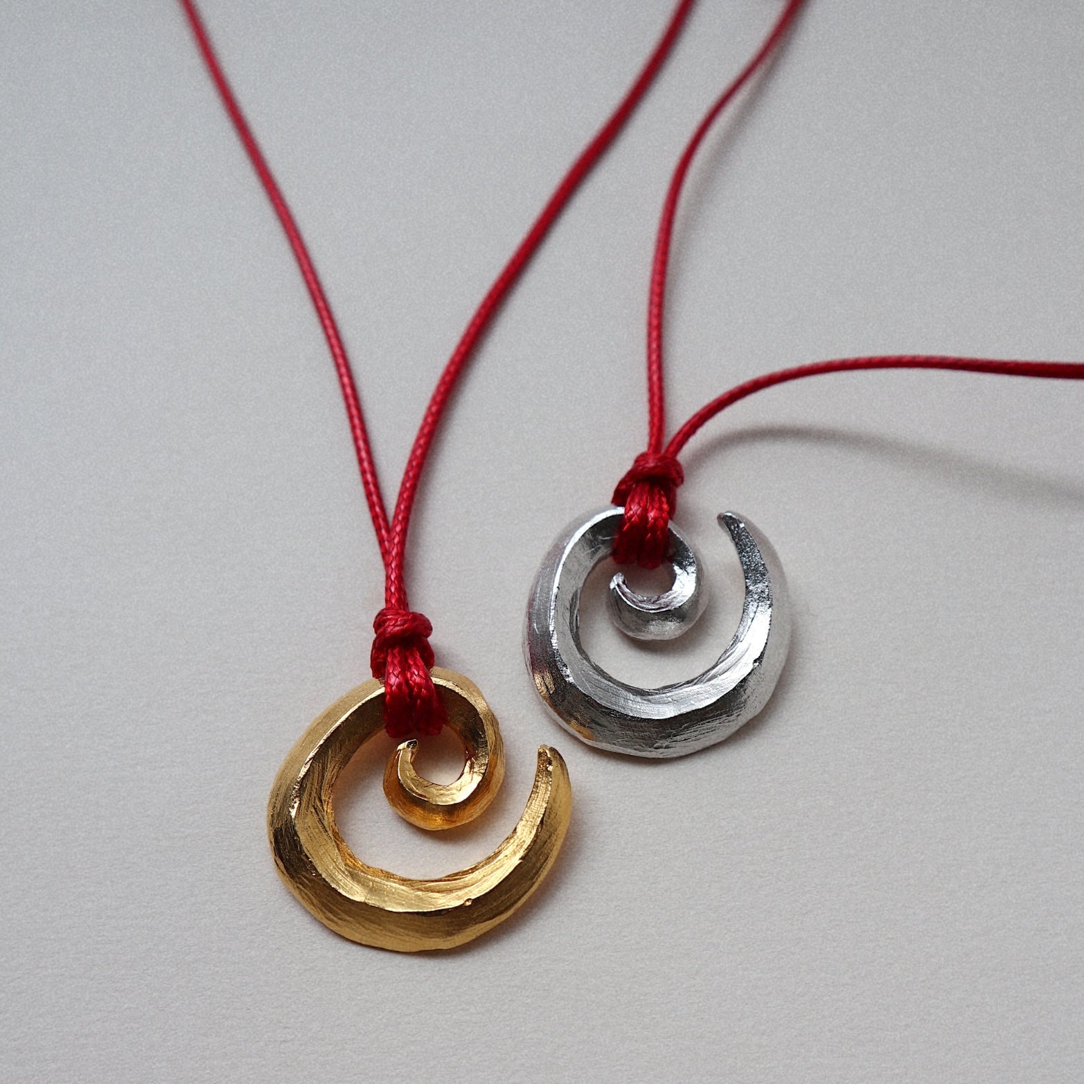 &#39;Possibility&#39; Swirl Red Cord Necklace - Lines &amp; Current