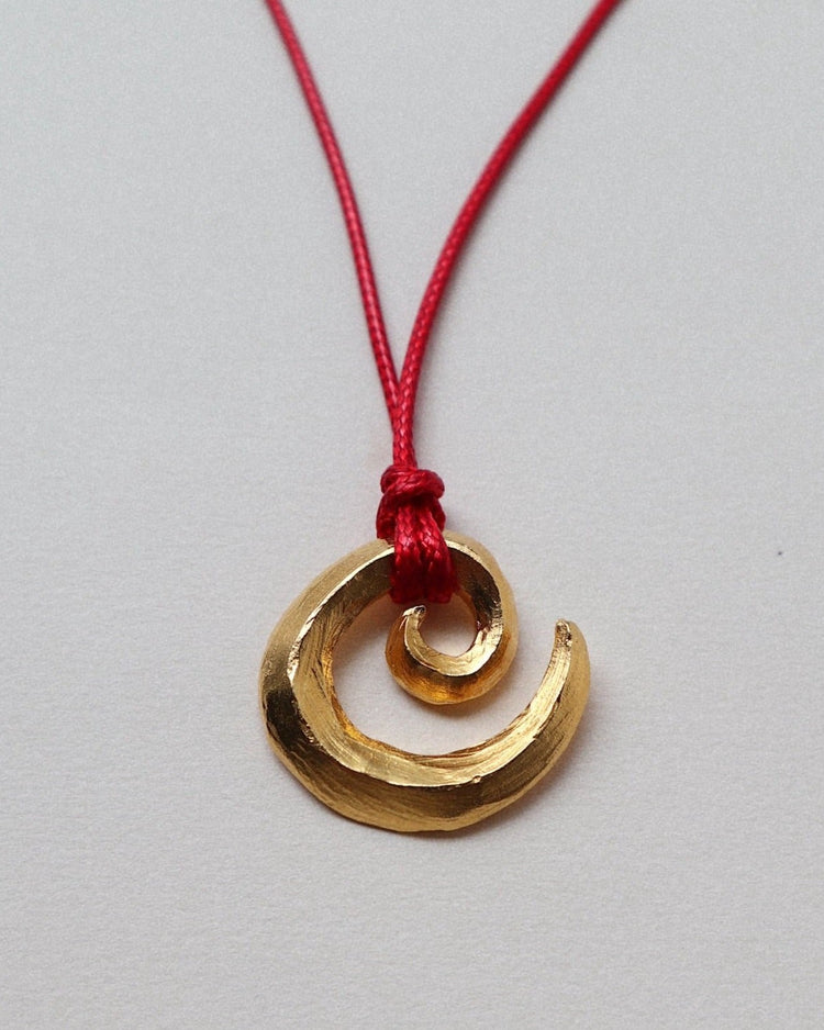 'Possibility' Swirl Red Cord Necklace