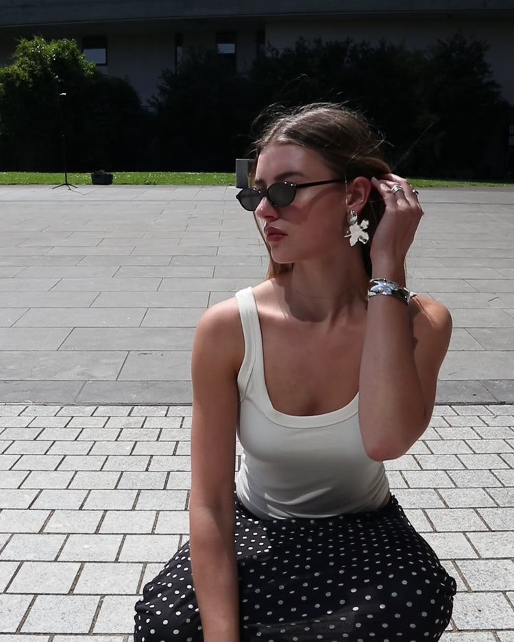 'Fleur' Form Earrings - Lines & Current