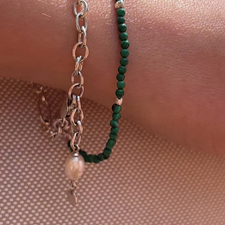 'Madison' Malachite Beaded Bracelet