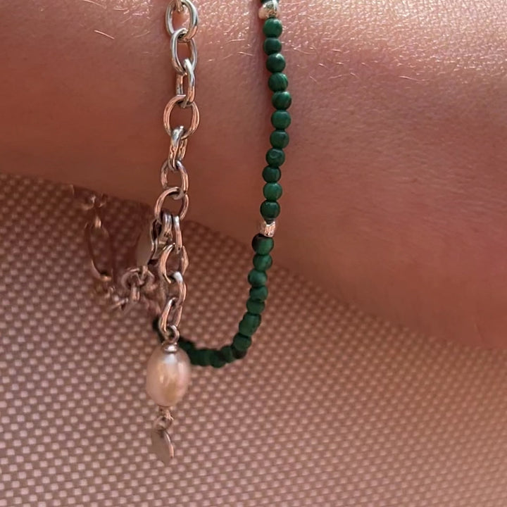 'Madison' Malachite Beaded Bracelet