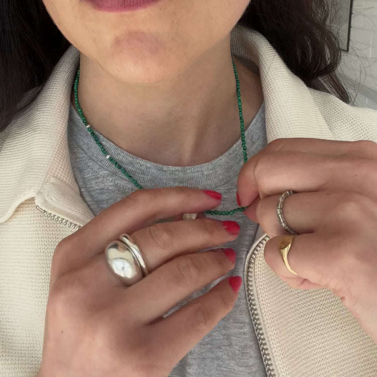 'Madison' Malachite Beaded Necklace