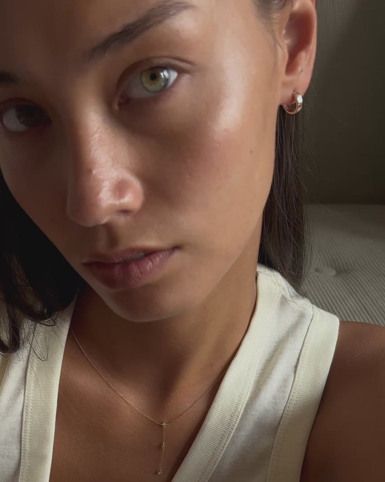 'Finch' 9k Huggie Hoop Earrings - Lines & Current