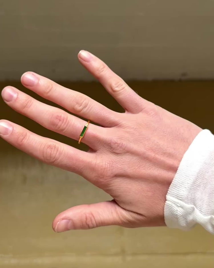 'Green Alchemy' Agate Ring - LINES AND CURRENT