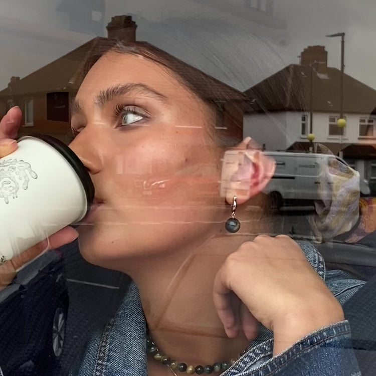 'Le Monde' Tiger's Eye Bead Earrings