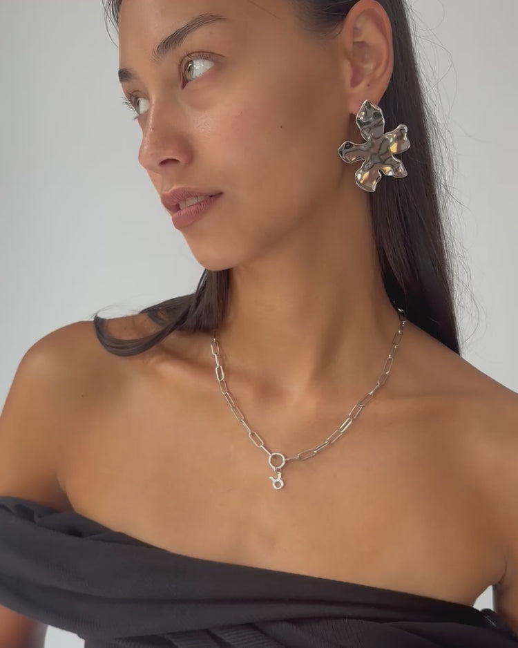 'Fleur' Form Earrings - Lines & Current