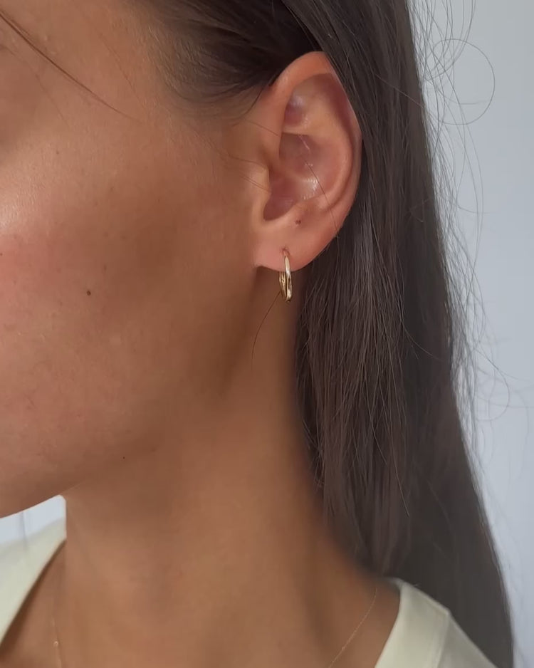 'Sawyer' Slim 9k Hoop Earrings - Lines & Current