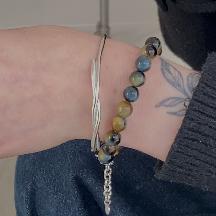 'Le Monde' Tiger's Eye Beaded Bracelet