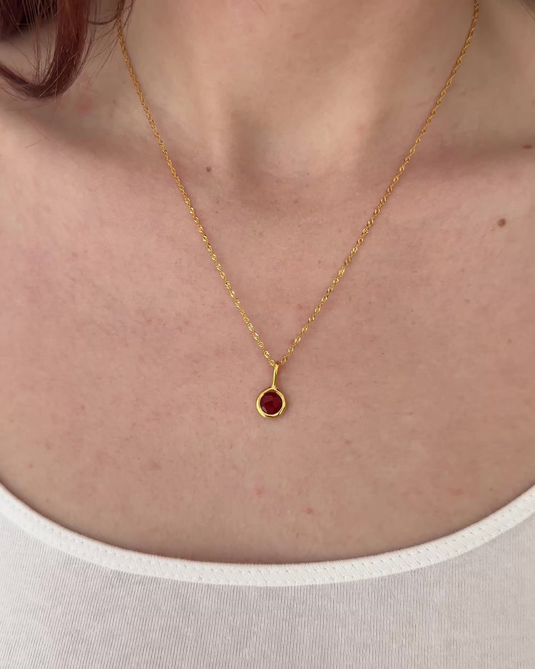 'Jörd' Birthstone Pendant Necklace - LINES AND CURRENT