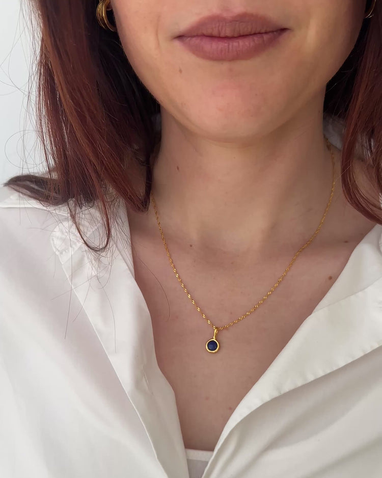 'Jörd' Birthstone Pendant Necklace - Lines & Current