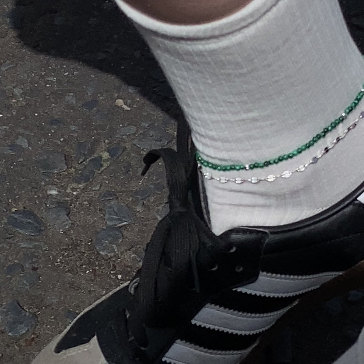 'Madison' Malachite Beaded Anklet