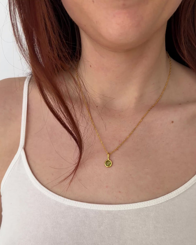 'Jörd' Birthstone Pendant Necklace - LINES AND CURRENT