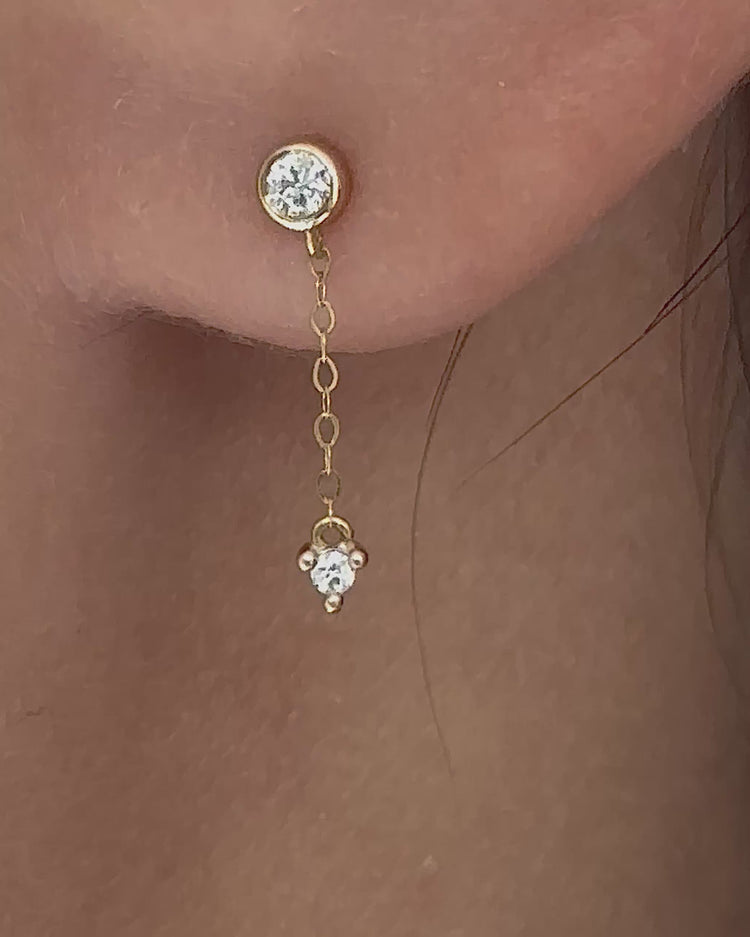 'Dawson' 18K Diamond Drop Earring - Lines & Current
