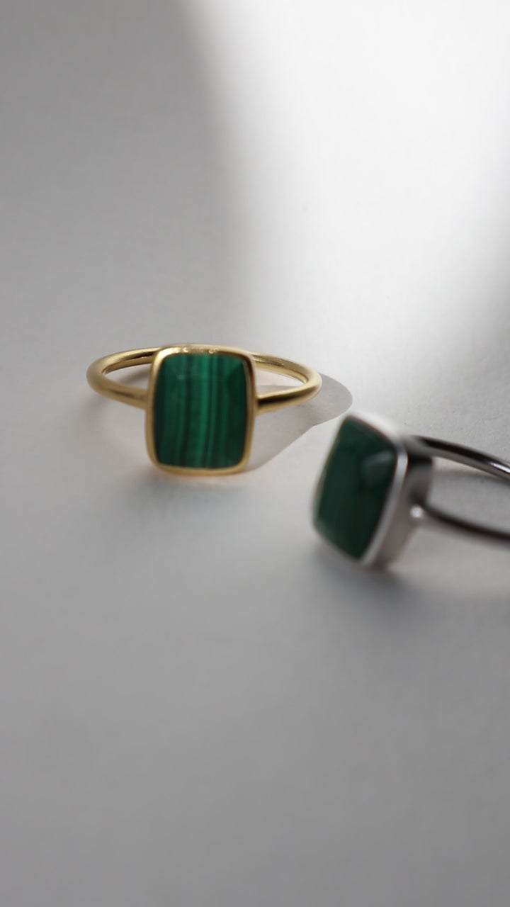'Monroe' Green Malachite Ring