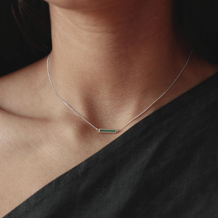 'Green Alchemy' Bar Necklace