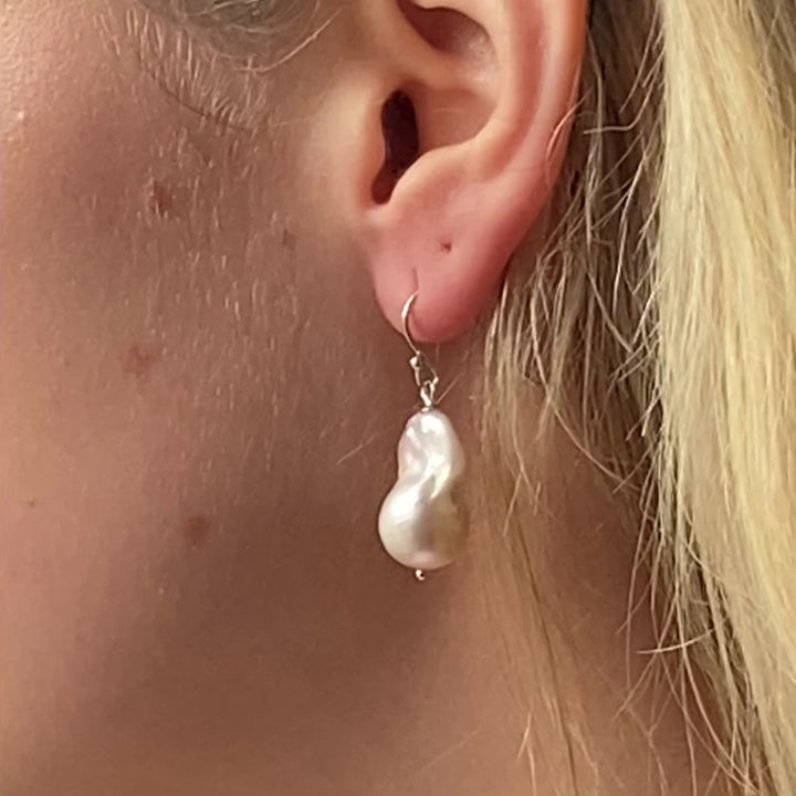 'Enid' Baroque Pearl Drop Earrings