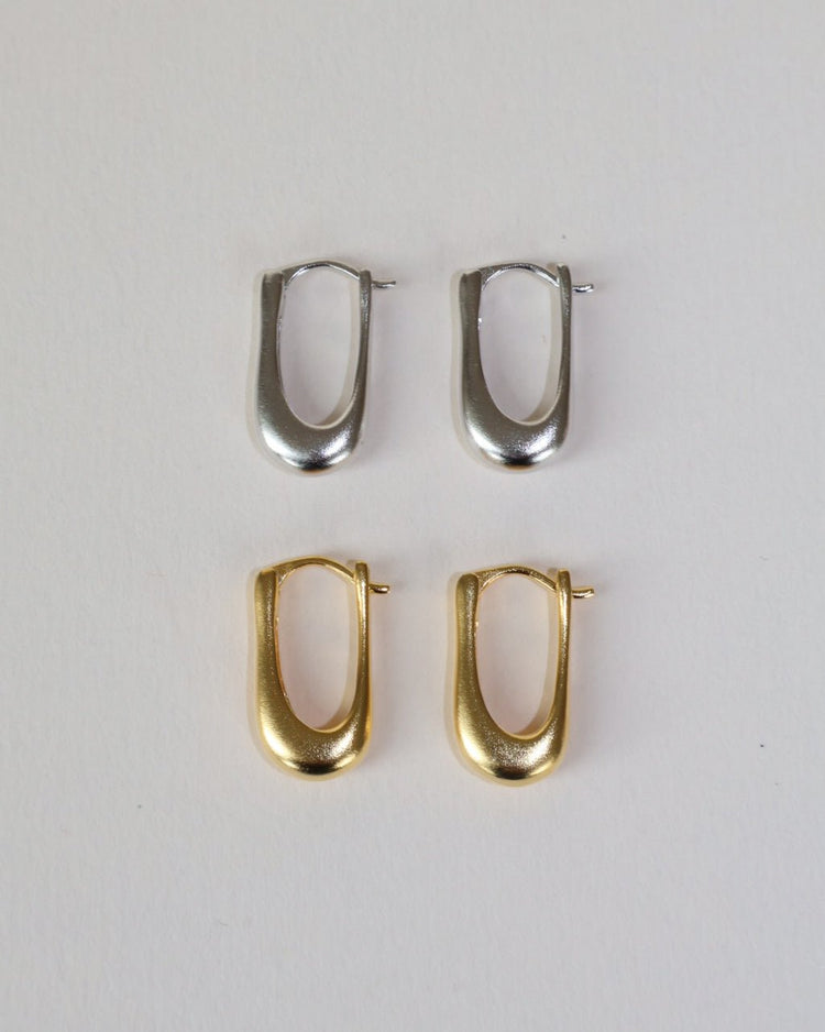 'Rekki' Mini Rectangle Hoops - LINES AND CURRENT