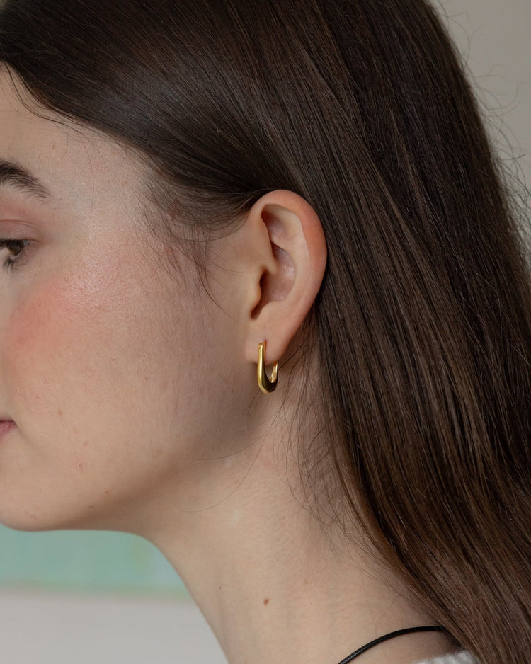 'Rekki' Mini Rectangle Hoops - LINES AND CURRENT