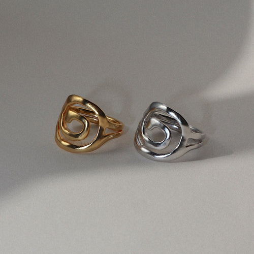 'River' Swirl Ring - Lines & Current