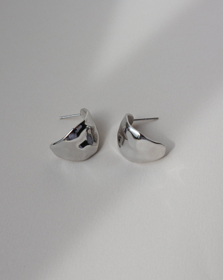 'Rowe' Curled Petal Earrings - Lines & Current