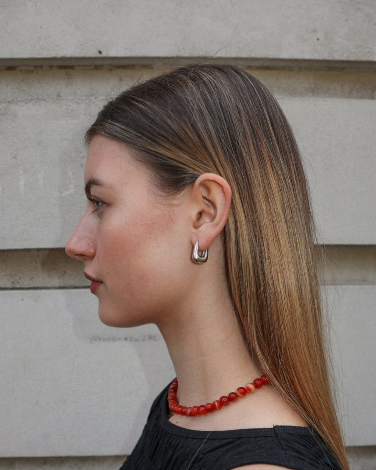 'Rumi' Chubby Hoop Earrings - Lines & Current