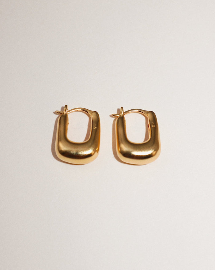 'Rumi' Chubby Hoop Earrings - Lines & Current