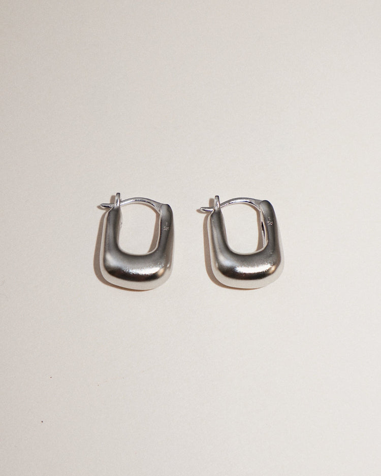 'Rumi' Chubby Hoop Earrings - Lines & Current
